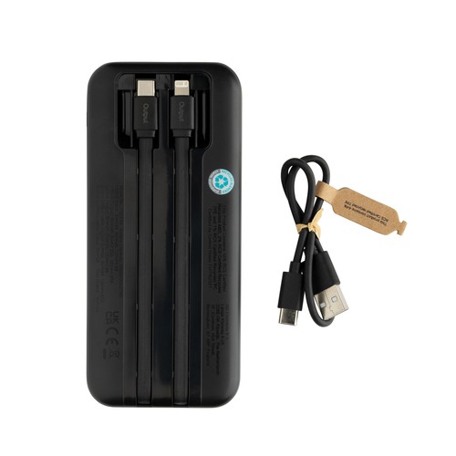 Turbopack RCS rplastic powerbank 10.000 integrated cables