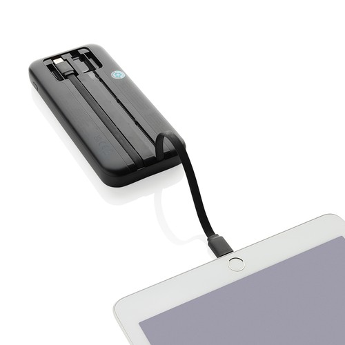 Turbopack RCS rplastic powerbank 10.000 integrated cables