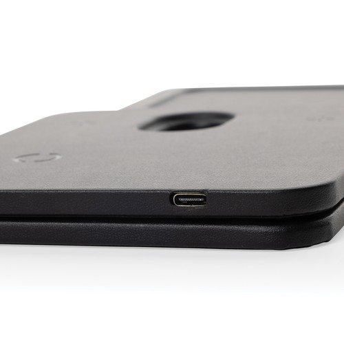 Swiss Peak 3 in 1 RCS recycled PU wireless charger desk tray