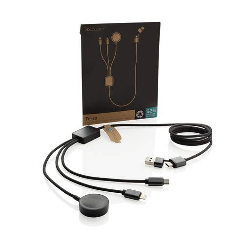 Terra RCS rPET 6-in-1 charging cable with watch charger