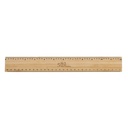 Timberson extra thick 30cm double sided bamboo ruler