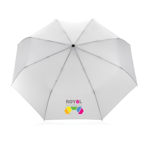 21" Impact AWARE™ RPET 190T bamboo auto open/close umbrella