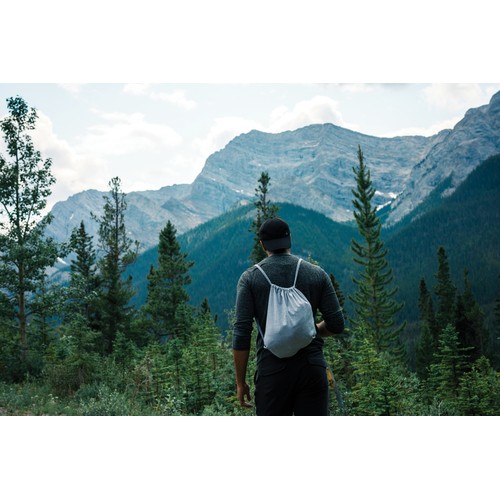 Impact AWARE™ recycled cotton drawstring backpack 145g