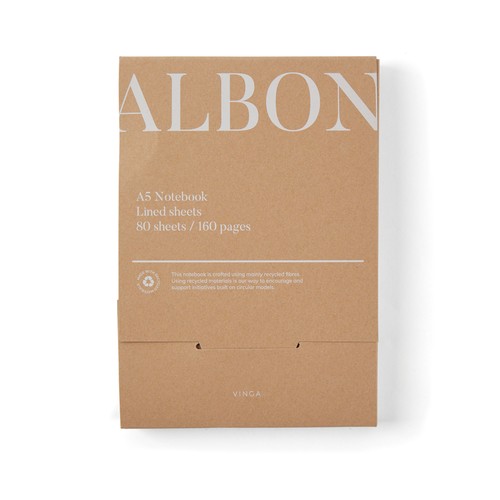 VINGA Albon GRS recycled felt notebook