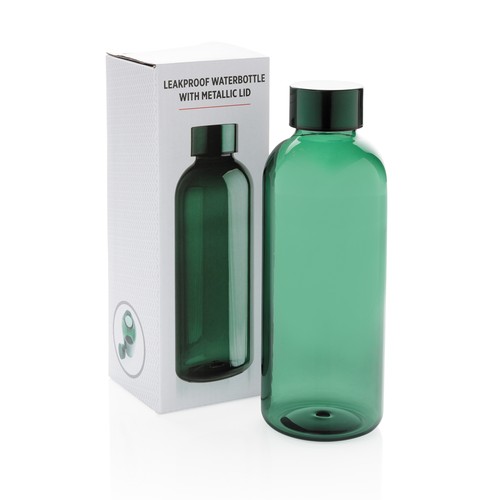 Leakproof water bottle with metallic lid