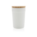 GRS certified recycled PP mug with bamboo lid