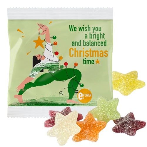 Veganistische kerstgelei in een compastable zak