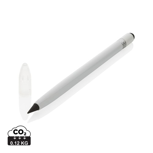 Aluminum inkless pen with eraser
