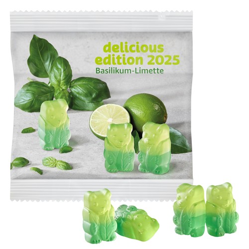 [110714901] Veganistische basilicum-limoenbeertjes in een composteerbare Tas