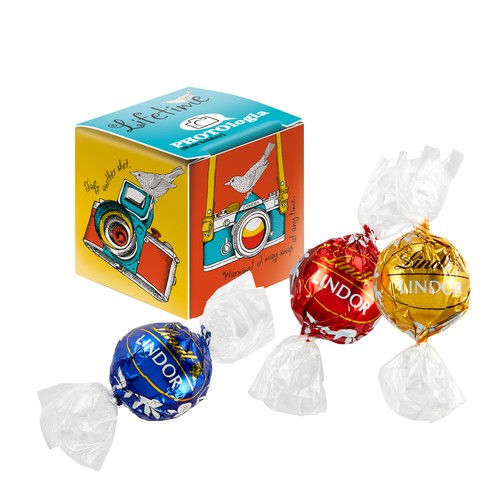 [110775060] Mini Promo-Cube met Lindt Lindor Truffels Mix
