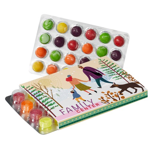 [110784500] Promo Slipcase voor 's Werelds Kleinste (Advent) Kalender met Pulmoll Pastilles of SKITTLES®