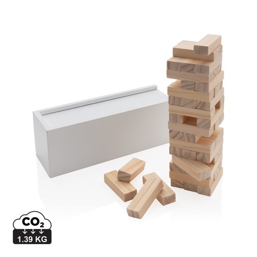 [P940.163] Deluxe tumbling tower wood block stacking game