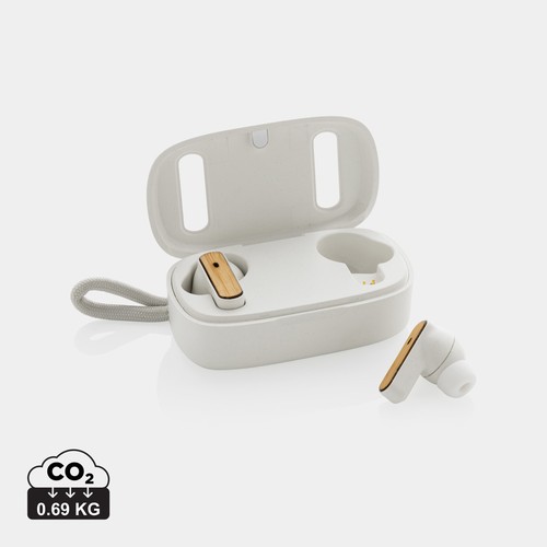 [P329.861] RCS recycled plastic & bamboo TWS earbuds