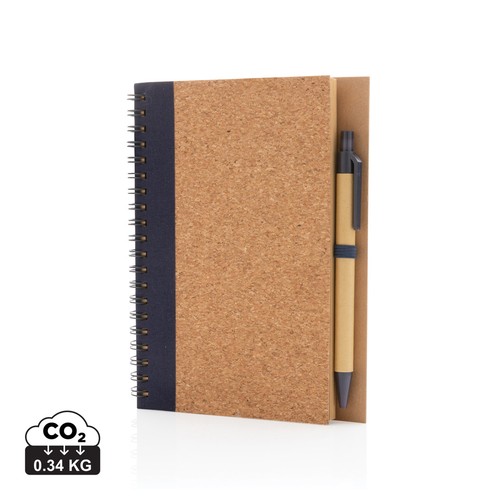 [P774.271] Cork spiral notebook with pen