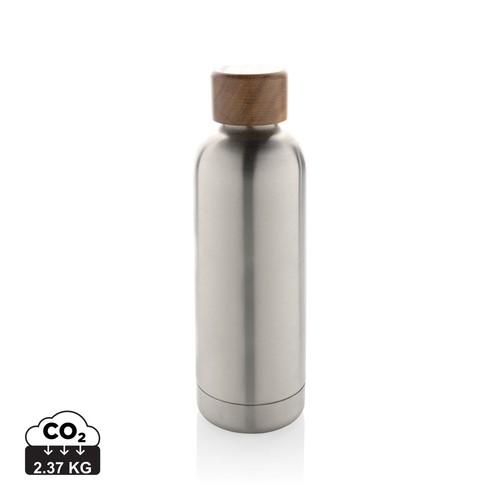 [P435.531] Wood RCS certified recycled stainless steel vacuum bottle